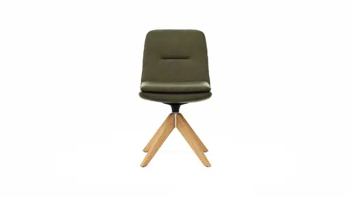 Polsterstuhl Macano - drehbar, Leder, Olive