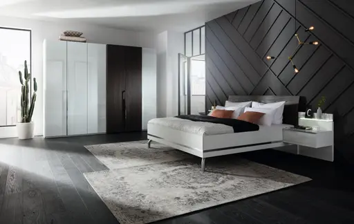 Drehtürenschrank - B. ca. 300 cm, Weißglas