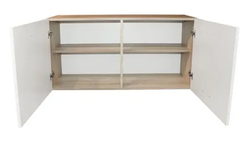 Hängeschrank- B ca. 100 cm, Eiche Dekor, Weiß, Matt