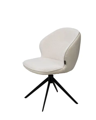 Stuhl MERRITH - drehbar, Stoff, Creme