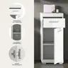 Standschrank - B ca. 37 cm, Weiß, Weiß Hochglanz