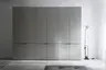 Drehtürenschrank Matera - BHT ca. 301x235x60 cm, Lack Matt, Muschelgrau, Griffe Coffee