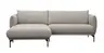 Ecksofa Joana - Longchair links mit 2-Sitzer, Stoff, Beige