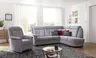 Ecksofa - 2-Sitzer mit Ecke rechts, Stoff, Silber