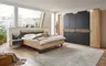 Schlafzimmer - Balkeneiche Lack Basalt, Bauchbinde Riffholz