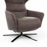 Drehsessel Houston Relax - Größe M, inkl. Relaxfunktion (motorisch), Aufstehhilfe und Kopfstütze, Leder, Dunkelbraun