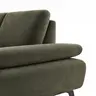 Ecksofa Theodor - Longchair links mit 2-Sitzer, Armlehne/Sitztiefe verstellbar, Stoff, Braungrün