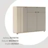 Garderobe - mit Beleuchtung, Riva Eiche Nachbildung, Basalt