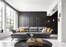 Ecksofa - Longchair links mit 2,5-Sitzer, inkl. Kopfteil verstellbar, Stoff, Grau
