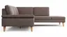 Ecksofa Houston - 2,5-Sitzer, Eckelement und 1-Sitzer mit Abschlussteil rechts,  inkl. Sitztiefenverstellung und Armlehne klappbar, Leder, Dunkelbraun