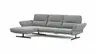 Ecksofa  Alexander - Longchair links mit 3-Sitzer inkl. Kopfstütze/Armlehne verstellbar, Stoff, Hellgrau