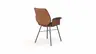 Armlehnstuhl Penthouse - Stoff, Steingrau, Leder, Cognac, 4 Fuß, Anthrazit