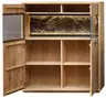 Highboard - mit Beleuchtung, Wildeiche massiv