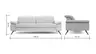 Sofa Rafaela 2.0 - 3-Sitzer inkl. Kopfteil verstellbar, Stoff, Champagner