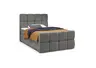 Boxspringbett SANDRIN R- Liegefläche ca. 140x200 cm, Stoff, Grau, inkl. Stauraum und Fußteil