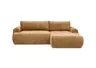 Ecksofa - 2-Sitzer mit Longchair rechts, Stoff, Goldfarben