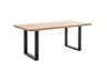Esstisch - LB ca. 180x90 cm, Wildeiche massiv geölt, Schwarz