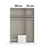 Drehtürenschrank- B ca. 136 cm, Weiß, Spiegel
