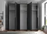 Drehtürenschrank- B ca. 270 cm, Graphit, Spiegel