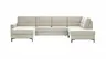 Wohnlandschaft Merlos H - Longchair links und 2,5-Sitzer mit Ecke rechts inkl. Relaxfunktion (motorisch), Stoff, Natur