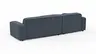 Ecksofa Denver - Longchair links mit 2,5-Sitzer, Stoff, Blau