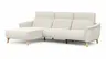 Ecksofa Nevin - Longchair links mit 2-Sitzer rechts, inkl. Relaxfunktion (motorisch) und Kopfpolsterverstellung, Stoff, Weiß