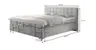 Boxspringbett HINDA- Liegefläche ca. 180x200 cm, Stoff, Hellgrau, inkl. Topper