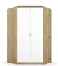 Drehtürenschrank ROYAN- B ca. 117 cm, Eiche Dekor, Weiß