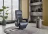 TV-Sessel - Größe M, Relaxfunktion, Kopfteil verstellbar, Leder, Dunkelblau