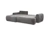 Ecksofa - Longchair links mit 2-Sitzer, Stoff, Steingrau