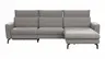 Ecksofa Avela - 2,5-Sitzer mit Longchair rechts inkl. Kopfteile verstellbar, Relaxfunktion und Longchair verstellbar (motorisch), Leder, Steingrau