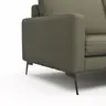 Ecksofa Enna - 3-Sitzer mit Longchair rechts, Armlehne A, Leder, Olive