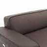 Ecksofa Denver - 2,5-Sitzer mit Longchair rechts, groß, inkl. Sitzvorzug (motorisch), Leder, Mocca
