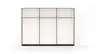 Drehtürenschrank Colorado - B ca. 307 cm, Glas, Hellgrau matt