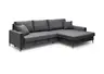 Ecksofa - 3-Sitzer mit Longchair rechts, Schlaffunktion, Stoff, Anthrazit