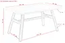 Esstisch - LB ca. 140x90 cm, Eiche hell Nachbildung, Schwarz