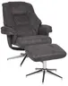 Relaxsessel mit Hocker - drehbar, Relaxfunktion, Microfaser, Anthrazit