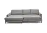 Ecksofa - Longchair links mit 3-Sitzer, Schlaffunktion, Stoff, Eisengrau