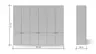 Drehtürenschrank Matera - BTH ca. 301x60x235 cm, Lack Kaschmir, Abs. Pfirsich
