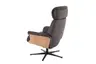 TV-Sessel MOANI mit Hocker - drehbar, Kopfteilverstellung, Leder, Dunkelbraun