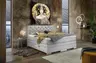 Boxspringbett SANDRIN E- Liegefläche ca. 200x200 cm, Stoff, Hellgrau, inkl. Stauraum