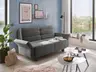  Faltsofa Easy - 2-Sitzer, ca. 140 cm inkl. Schlaffunktion/Topper/Armteil verstellbar, Stoff, Dunkelgrau