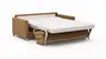 Sofa Nuoro - 2,5-Sitzer inkl. Schlaffunktion, Armlehne schmal, Stoff, Cognac