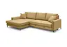 Ecksofa - Longchair links mit 3-Sitzer, Schlaffunktion, Stoff, Senfgelb