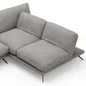 Ecksofa Valdemoro - 2,5-Sitzer mit Longchair rechts inkl. Rückenlehne verstellbar, Stoff, Grau