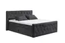 Boxspringbett- Liegefläche ca. 180x200 cm, Stoff, Schwarz