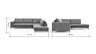Ecksofa Solano - 2,5-Sitzer mit Ecke Rechts, Leder, Grau