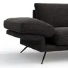 Ecksofa Valdemoro - 2,5-Sitzer mit Longchair rechts inkl. Rückenlehne verstellbar, Stoff, Anthrazit