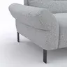 Ecksofa David - 1,5-Sitzer mit Longchair rechts inkl. Kopfstütze/Armlehne verstellbar, Stoff, Hellgrau