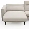 Ecksofa Rafaela 2.0 - Longchair mit 2,5-Sitzer rechts inkl. Sitzvorzug, Kopteilverstellung motorisch und Relaxfunktion motorisch im Longchair, Stoff, Champagner